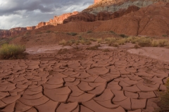 Cracks in dried mud, Capitol Reef National Park, Utah.